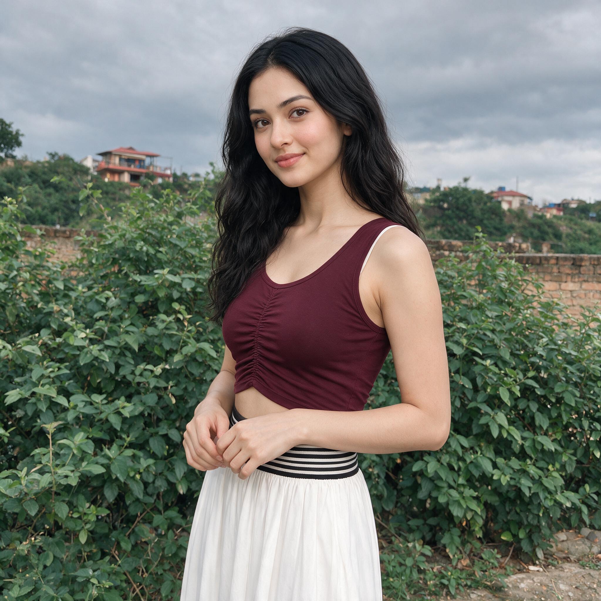 Burgundy crop, eye level